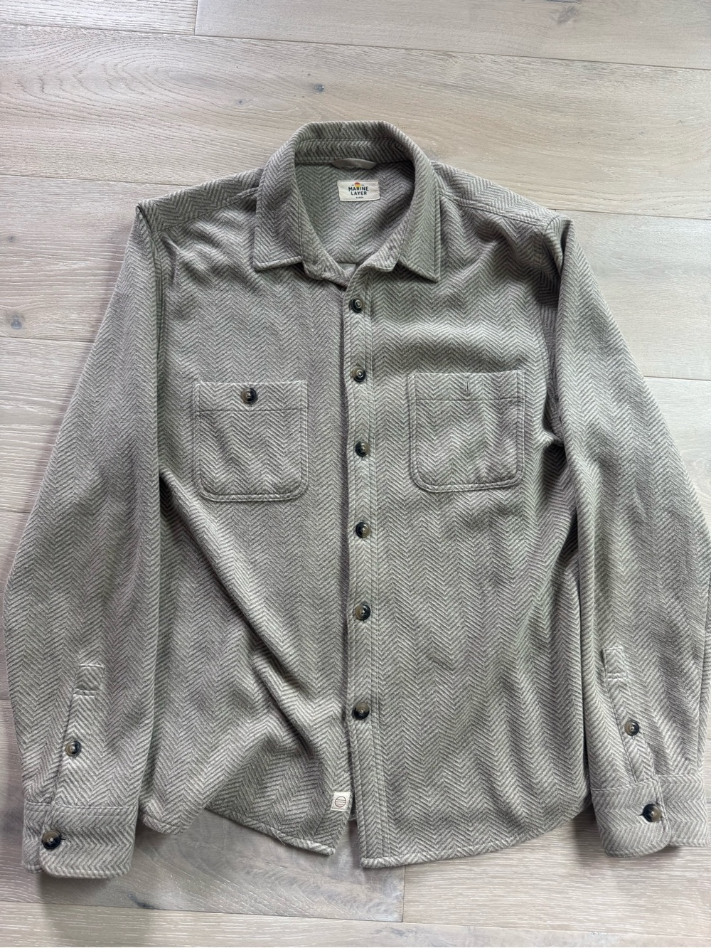 Marine Layer Men's Herringbone Shirt Jacket - grey